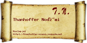 Thanhoffer Noémi névjegykártya